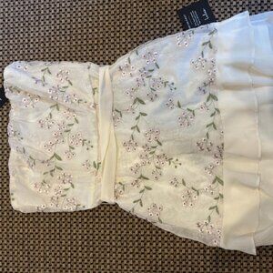 Lulu’s Vallea Cream Floral Embroidered Strapless Mini Dress